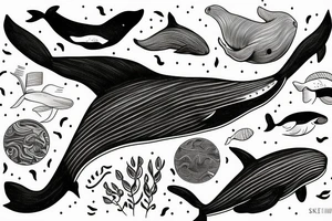 A Whale in fineline tattoo idea