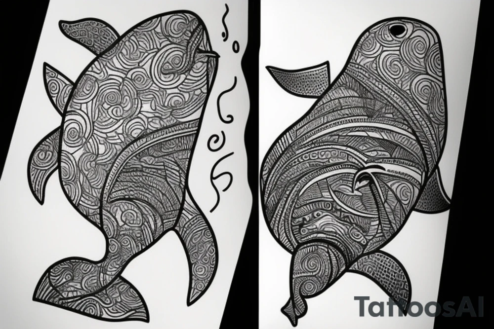 A Whale in fineline tattoo idea
