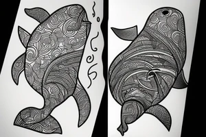A Whale in fineline tattoo idea