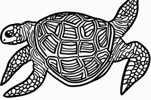 A turtle in fineline tattoo idea
