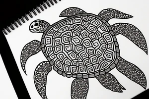 A turtle in fineline tattoo idea