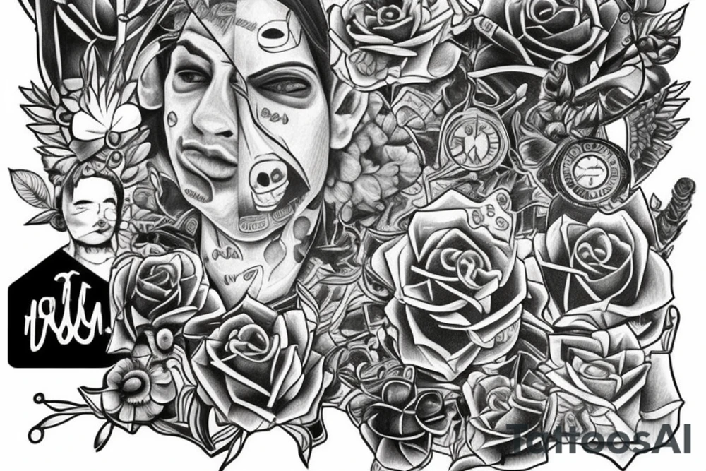 Dedication piece for my son Jacob Morin who passed away august 24 2019. He was 19 years old tattoo idea