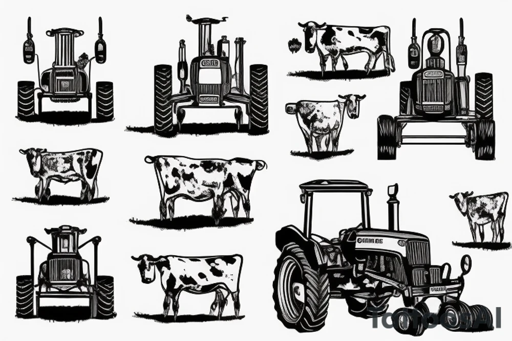 old john deere tractors working with an old barn and cows tattoo idea old john deere tractors working with an old barn and cows tattoo idea