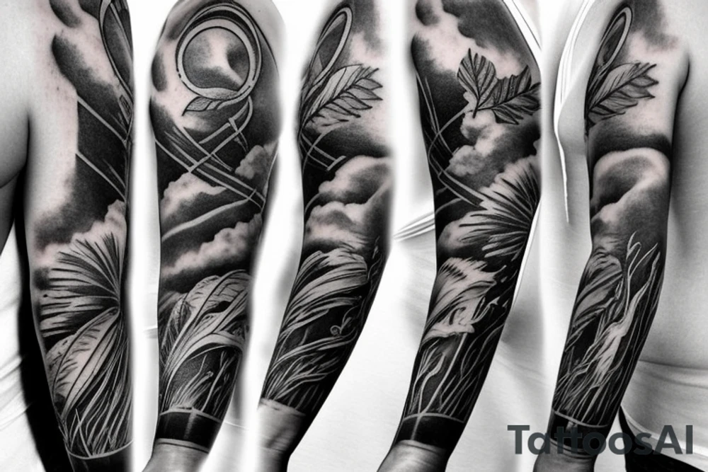 farming sleeve tattoo idea