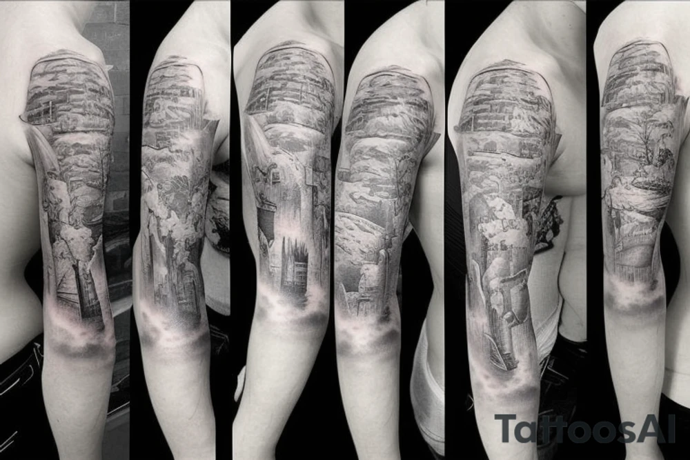 farming sleeve tattoo idea