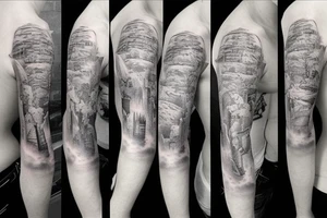 farming sleeve tattoo idea