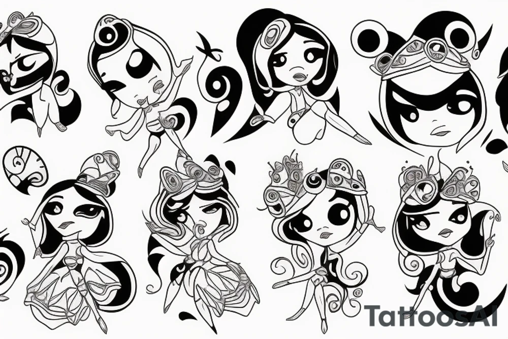 Ladybug princess character tattoo idea