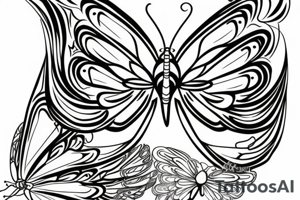 Butterfly with kintsugi wings tattoo idea