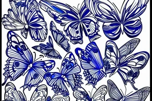 Butterfly pottery wings blue white gold tattoo idea