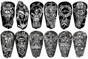 Sleeve with God, Family, Country, and Block O tattoo idea