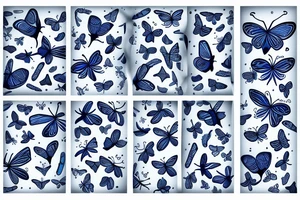 Butterfly pottery wings blue white gold tattoo idea