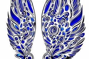 Butterfly pottery wings blue white gold ming vase tattoo idea