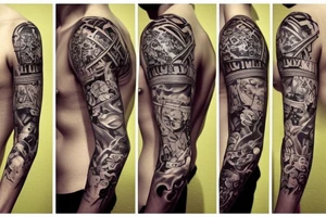 Half sleeve with a cross tattoo idea