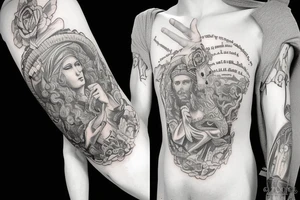 Sleeve on Christianity tattoo idea