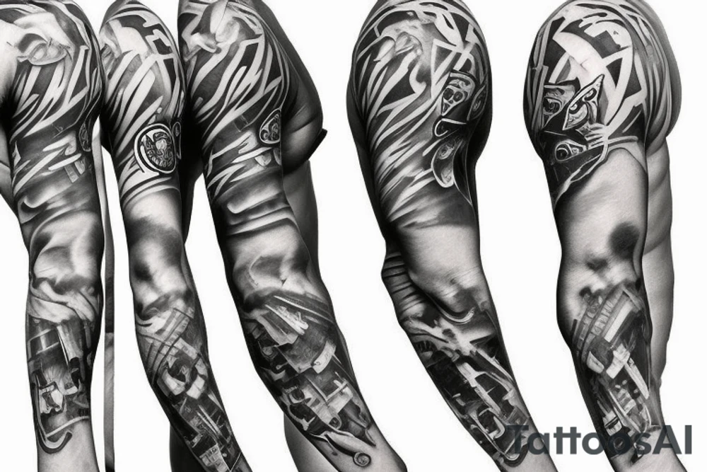 Sleeve on football tattoo idea