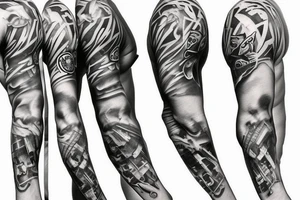 Sleeve on football tattoo idea