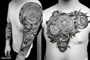 Sleeve on football tattoo idea
