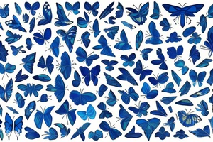 Kintsugi butterfly blue white gold tattoo idea