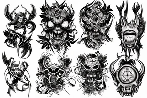 Demon sleeve tattoo idea