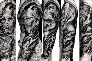 Demon sleeve tattoo idea