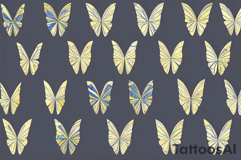 Kintsugi white blue kintsugi butterfly goldleaf tattoo idea