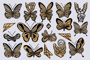 Kintsugi white blue kintsugi butterfly goldleaf tattoo idea