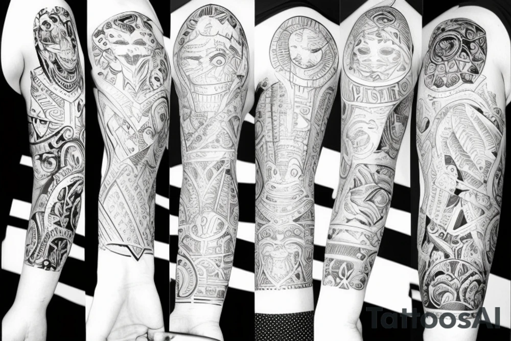Family sleeve tattoo idea