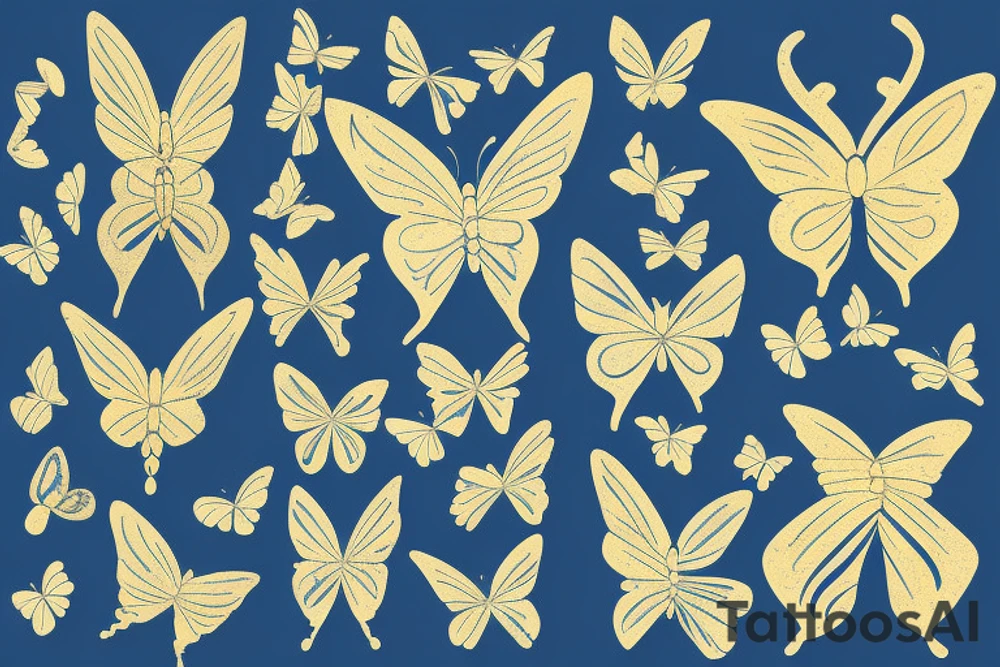 Blue white kintsugi butterfly lined with gold tattoo idea Blue white kintsugi butterfly lined with gold tattoo idea