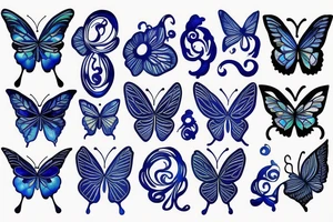 Blue white ming vase butterfly kintsugi tattoo idea