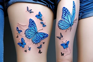 Blue white ming vase butterfly kintsugi tattoo idea