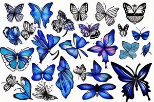 Vase butterfly blue white kintsugi tattoo idea