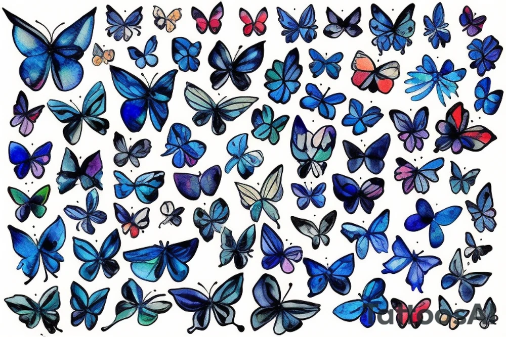 Vase butterfly blue white kintsugi tattoo idea