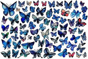 Vase butterfly blue white kintsugi tattoo idea