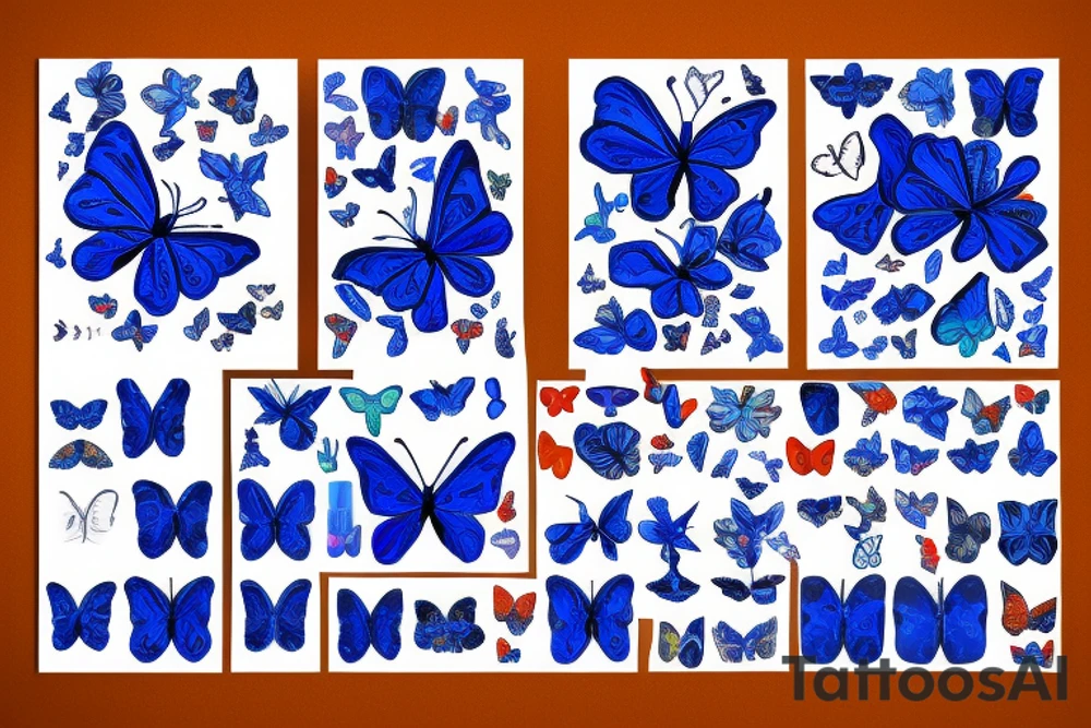 Vase butterfly blue white kintsugi tattoo idea
