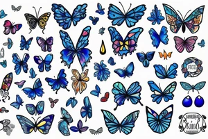 Vase butterfly blue white kintsugi tattoo idea