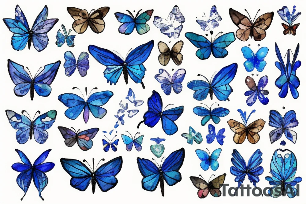 Vase butterfly blue white kintsugi tattoo idea