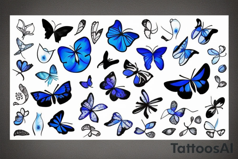 Vase butterfly blue white kintsugi tattoo idea