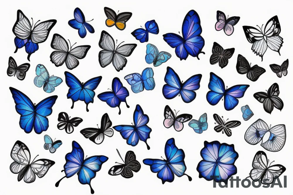 Vase butterfly blue white kintsugi tattoo idea