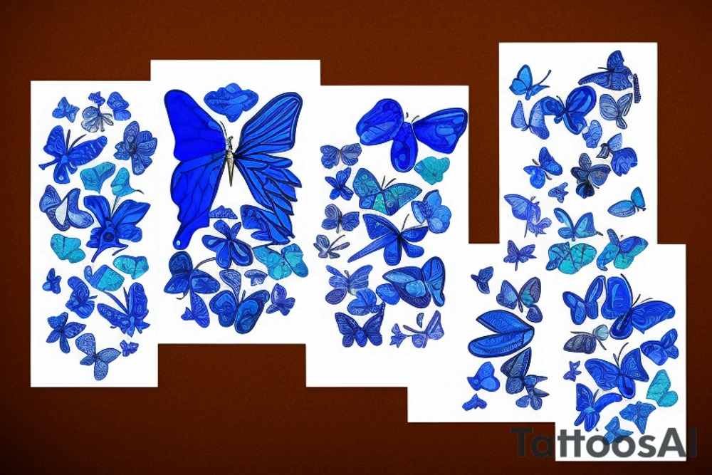 Vase butterfly blue white kintsugi tattoo idea