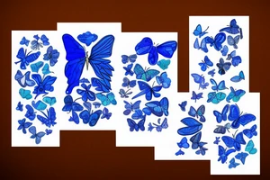 Vase butterfly blue white kintsugi tattoo idea