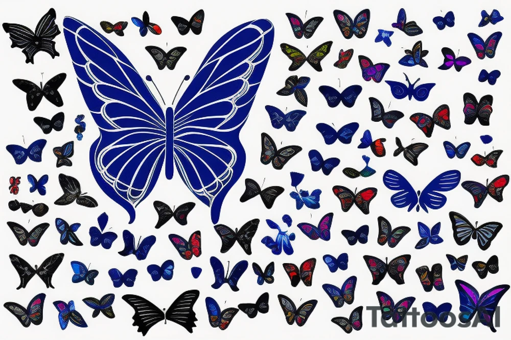 Vase butterfly blue white kintsugi tattoo idea
