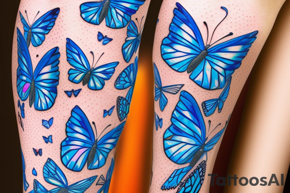 Butterfly ming vase broken wing blue white gold tattoo idea