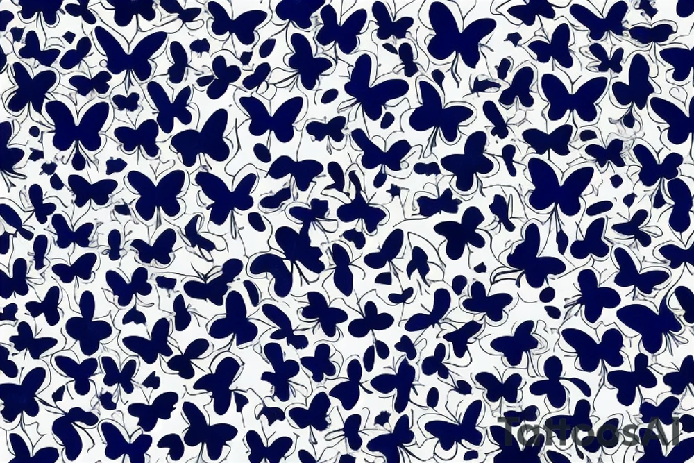 Butterfly ming vase broken wing blue white gold tattoo idea