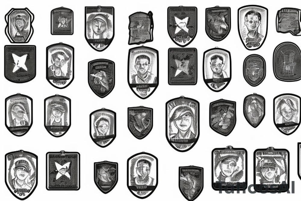Military dog tags in a family tree tattoo idea