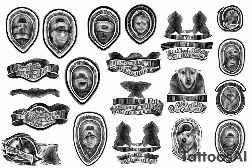 Military dog tags in a family tree tattoo idea