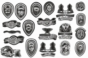 Military dog tags in a family tree tattoo idea