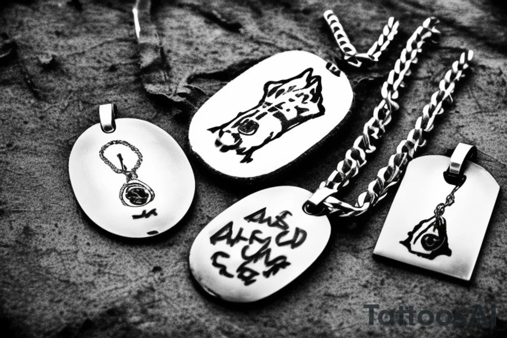 Military dog tags with chain imbedded into skin a tattoo idea