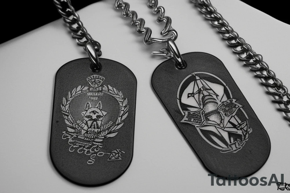 Military dog tags with chain imbedded into skin a tattoo idea