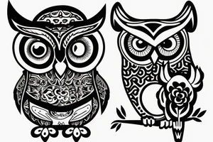 Quote "choose courage over comfort..." with line drawing of owl tattoo idea