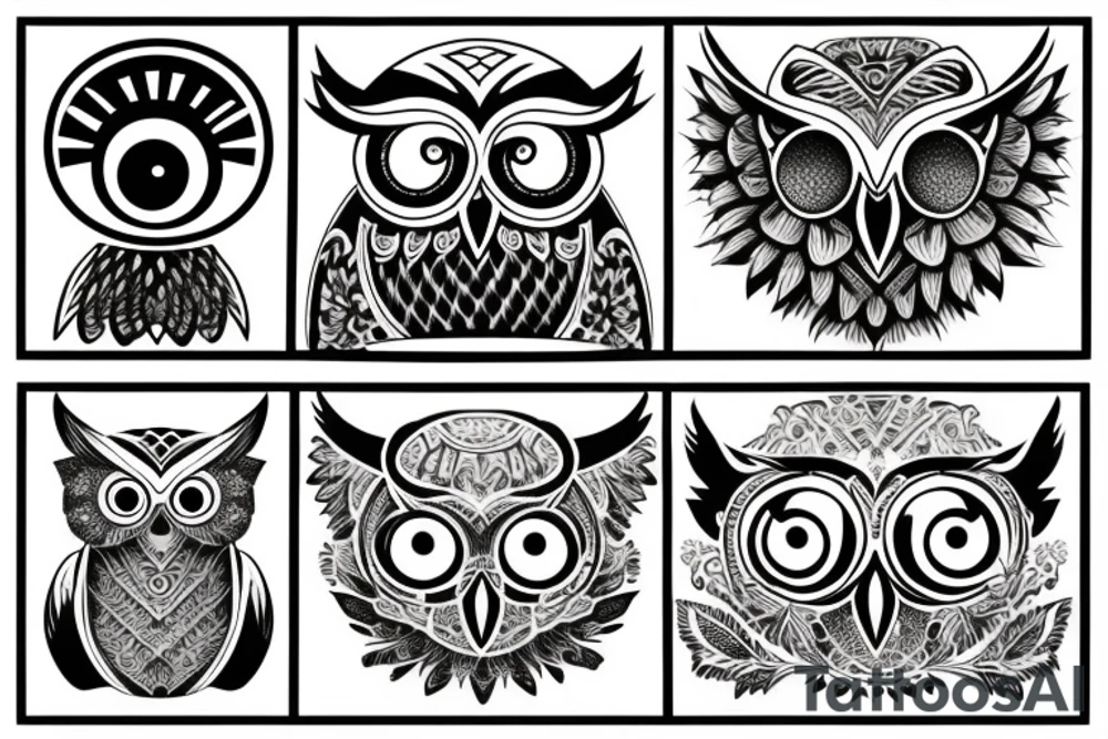 Quote "choose courage over comfort..." with line drawing of owl tattoo idea